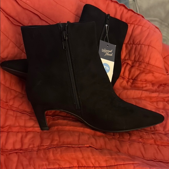 9. Universal Thread Black Ankle Booties Sleek Minimalist Design - Picture 3 of 5